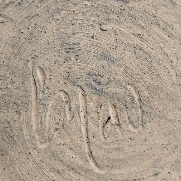 Signed Vintage Ribbed Studio Pottery Teapot with Lid - Floral Berry Accents - Picture 7 of 8